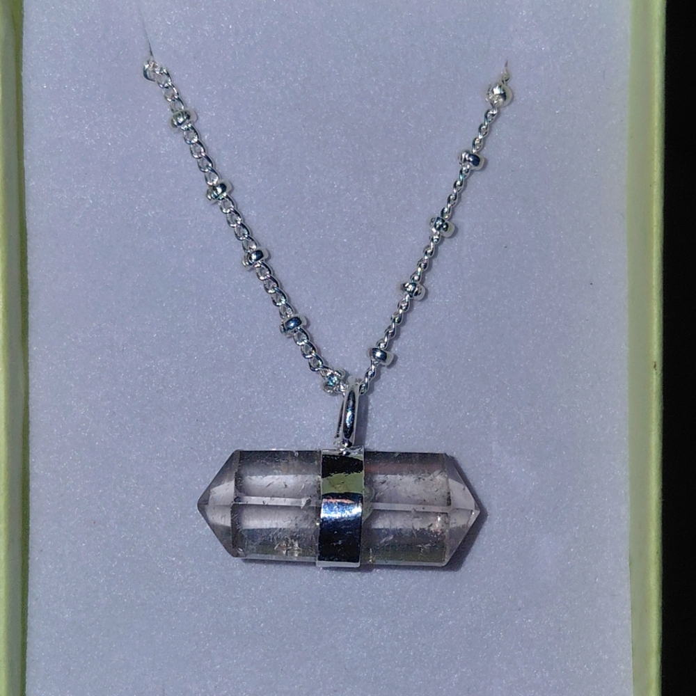 Dainty Crystal Quartz Silver Necklace